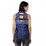 Stylish Blue And Black Printed Top for Girls thumbnail-4