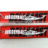 Custom Cheap Wholesale Yellow Overlock Embroidered Keychain thumbnail-2