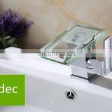 Waterfall Bathroom Basin Sink Mixer Tap LED Color Changing Basin Faucet thumbnail-3