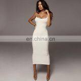 New Women's Contrast Color Strap Sexy Exposed Backpack Hip Slim Dress Women thumbnail-4