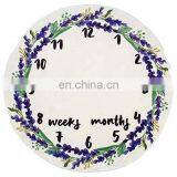 Flannel Round 0-1 Years Infant Baby Monthly Swaddle Milestone Blanket for Shower Gift Photography Backdrop thumbnail-2