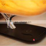 MESUN Tree Lamp Wooden Bedroom Desk Touch Dimming Led Wireless Phone Charger Night Lamp With Blue Speaker