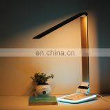 Dimmable Touch Switch QI Wireless Charging Led Table Lamp, DC12V, 2pcs USB Port for Home, Study, Room, Hotel