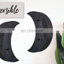Black Wooden Crescent Moon Shelf Set Moon Decor Crystal Display Wood Shelf thumbnail-4