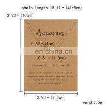 Wholesale Fashionable Gift Jewelry, 12 Astrology Letter Sign Design Creative Simple Diamond Pendant Zodiac Necklace/ thumbnail-2