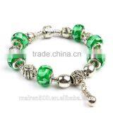 hot selling european charm murano glass bead bracelet