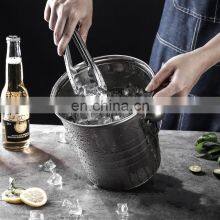 Wholesale Collapsible Insulation Beer Tin Silver Stainless Steel Hammer Stainless Steel Ice Bucket thumbnail-1