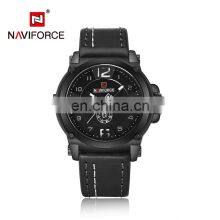 NAVIFORCE 9099 Luxury Men Military Sports Quartz Watches 30M Waterproof Leather Band Wristwatch 3D Dial Creative Calendar Clock thumbnail-1