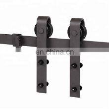 Solid Cast Steel Bending Design Wooden Barn Door Top Rollers Kits in Black Powder Coating