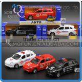 Mini Qute 1:32 Kid Die Cast Pull Back Alloy Music Luxury Police Vehicle Model Car Electronic Educational Toy NO.MQ 858-102F