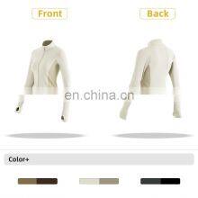 Contrasting Colors Silm Women Yoga Outdoor Jackets Custom Zipper Long Sleeves Sports Wear thumbnail-3