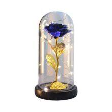 Eternal Forever Rose in Glass Dome With LED Light Gift Box for Mom Women Valentines Mothers Day Bulk thumbnail-3