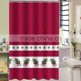 Waterproof Polyester Bright Color Printed Shower Curtain for Hotel Family, Flower Printed Bathroom Curtain thumbnail-4