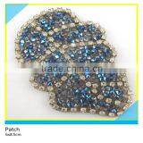 Hot Fix Glass Rhinestone Applique Hotfix Colorful Glass Stone Heart Shape Patch 5.5x7cm thumbnail-2