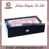 Jinhua Supplier Rectangular Wooden Handmade PU Leather Sunglasses Box With Window thumbnail-3