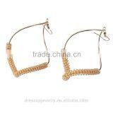 Fashion & Cheap Jewelry South Africa Style Gold Plating Petal Shape Spring Enveloping Drop Earring for Cute Girls thumbnail-1