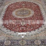oriental vintage crimson handmade morden silk carpet