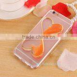 Fasion Designed 3D Heart-Shaped Quikcksand Cell Phone Case, Transparent Soft TPU Cover for Iphone 6/6s thumbnail-2