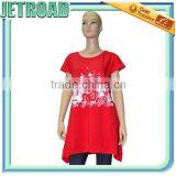 Women's Flared Bottom Hip Long Blouse Cap Sleeves Designs for Plus Size Women thumbnail-5