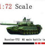 1/72 Scale Plastic Assembly Diy Russian T-72 M1 Main Battle Tank Model