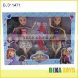 Set of 2 Frozen Princess Doll in Solid Body Joints Movable Dolls