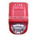 red fire alarm sounder with strobe