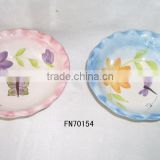 made in china frilly round ceramic dinner coupe plates trays
