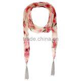 Fashion Romantic Rose Pattern Scarf,soft Polyster Scarf thumbnail-2