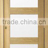 Unfinished Interior Modern Design Oak Veneered Wood Glass Door Design thumbnail-1