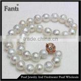 Edison Pearl 11-12mm A White Real Edison Pearl Strand Necklace thumbnail-1