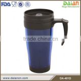 wholesale advertising plastic travel mug with handle and lid