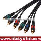 Moulded Type RGB Component Cable 3xRCA Plug to 3xRCA Plug Red/Blue/Green