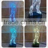 3D Optical Night Light Iron Man 7 RGB Light Colors 10 LEDs AA Battery or DC 5V Mixed Lot thumbnail-1