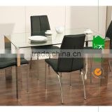DT-2018 Modern Tempered Glass Top Dining Table