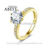 8.0mm Classic Round 10K Gold Yellow Ring Sona Simulated Diamond Ring Jewelry Ring New Wedding Engagement Rings For Women Gift