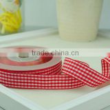 red woven plaid ribbon