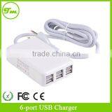 6 Port AC Power Adapter Cord US Plug USB HUB USB Desktop Charger thumbnail-1