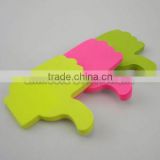 Hand shaped of die-cut neon sticky notepad