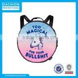Unicorn Print Round Funny Backpack
