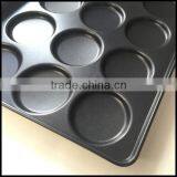 High Quality 15 Grooves Aluminum Alloy Hamburger Teflon Coated Baking Tray Round Brea Baking Tray thumbnail-4