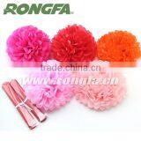 Beautiful Colored 10'' Tissue Paper Pompoms For Party Decoration thumbnail-2