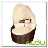 Audu Rattan Outdoor Daybed - Modular Brown Rattan Daybed With Cushions thumbnail-1