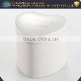 Heart-shaped White Ceramic Jars With Lids for Gift thumbnail-1