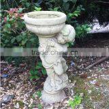 Large Angel Statue Fiberstone Urn for Garden Decoration thumbnail-1