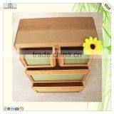 Cabinet Shape Weaved Decoration Drawers Wood Jewelry Box thumbnail-5