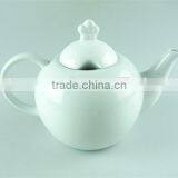 Cheap Ceramic Plain White Tea Pot With Lid thumbnail-1