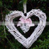 Hanging Wicker Heart for Wedding Party Decoration With Gingham Ribbon thumbnail-2