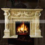 High Quality Luxury Decoration Woman and Children Angel Marble Fireplace thumbnail-2