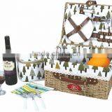 Nice Camping Food Drink Willow Picnic Basket for Sale With Cooler thumbnail-3