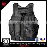 Lightweight Free Size Black Police Man Defense Tactical Vest With Different Pouches
